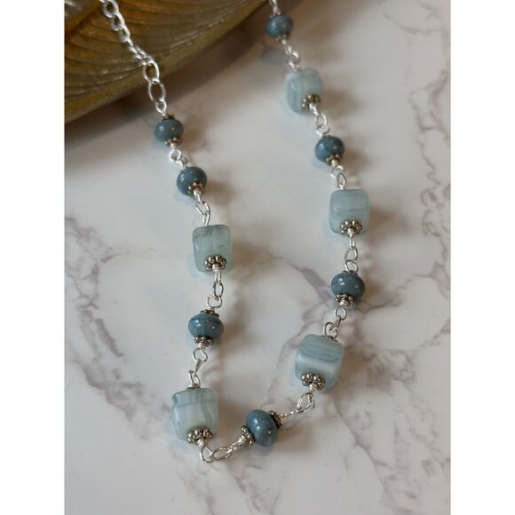 Blue Lace Agate Necklace - Picture 2 of 5